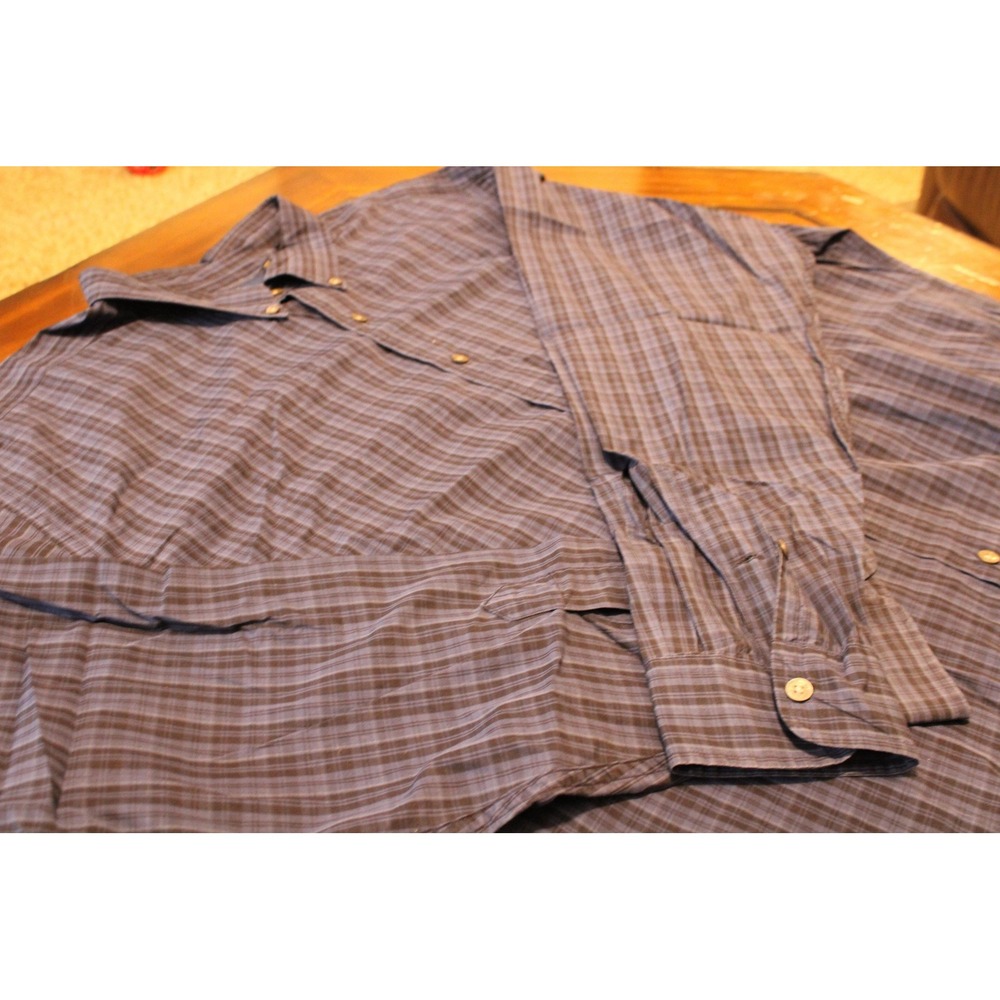 Ralph Lauren Shirt Mens 3XLT Blue Plaid Long Sleeve Button Down Cotton Casual
